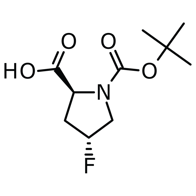 Structure of 203866-14-2 | (2S,4R)-1-(tert-butoxycarbonyl)-4-fluoropyrrolidine-2-carboyxlic acid
