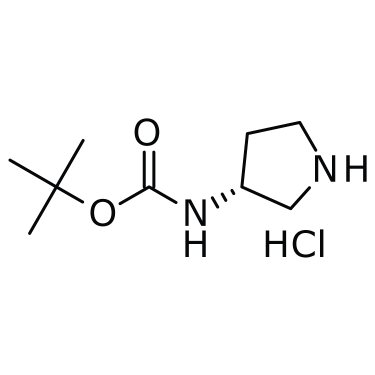 Structure of 1416450-63-9 | (R)-3-(Boc-amino)pyrrolidine hydrochloride