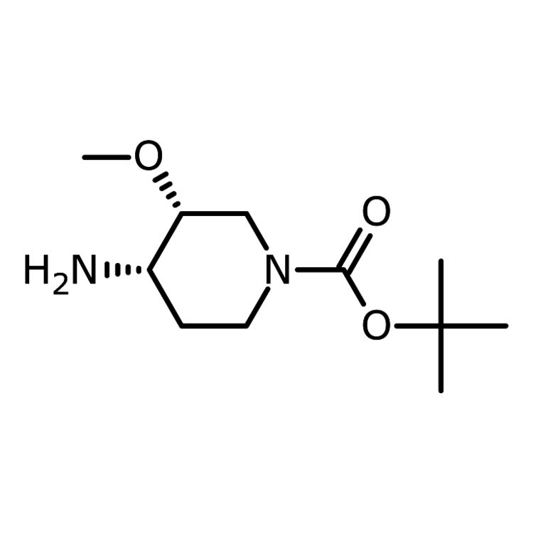 Structure of 1363378-22-6 | (3R,4S)-4-Amino-3-methoxypiperidine-1-carboxylic acid tert-butyl ester