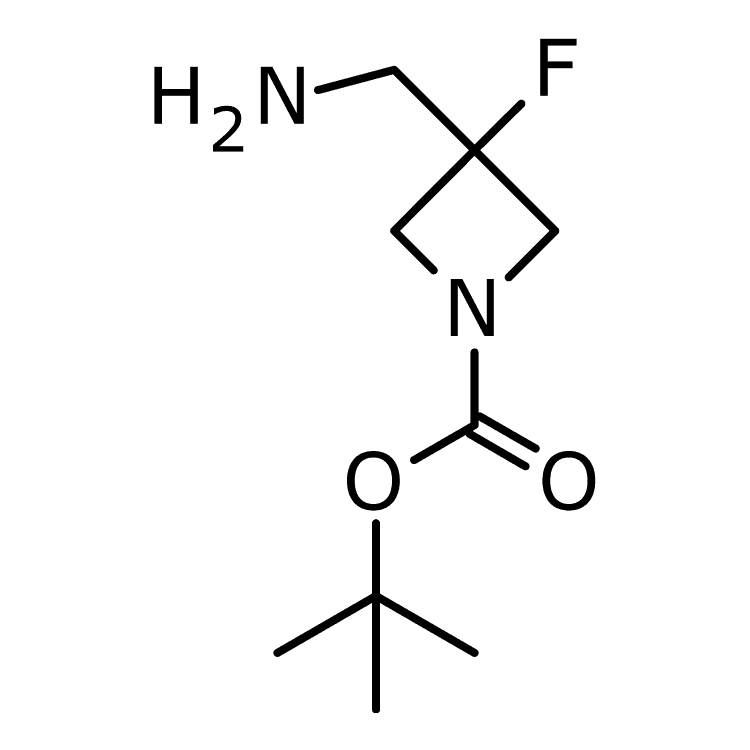 Structure of 1083181-23-0 | 3-(Aminomethyl)-3-fluoro-1-Boc-azetidine