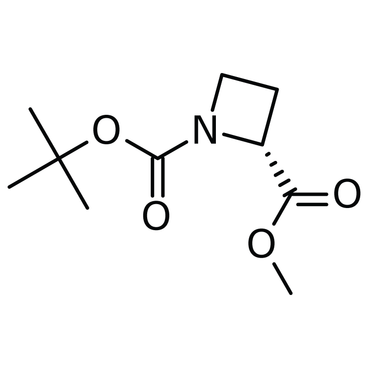 Structure of 1260593-39-2 | (R)-1-BOC-Azetidine-2-carboxylic acid methyl ester