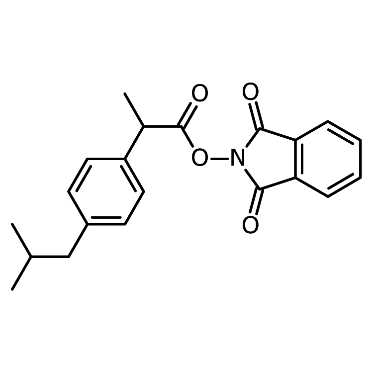 Structure of 2140889-61-6 | (1,3-Dioxoisoindolin-2-yl) 2-(4-isobutylphenyl)propanoate
