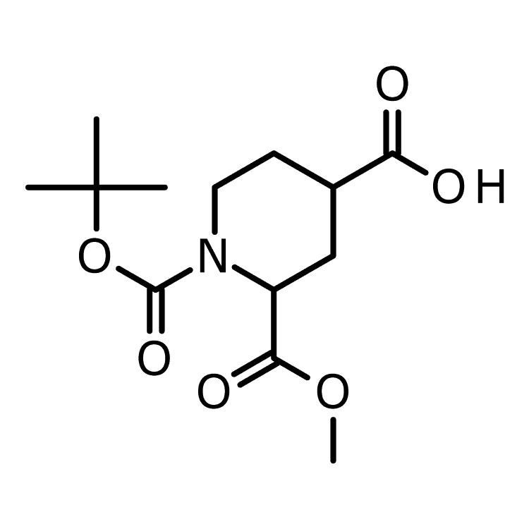 Structure of 1255666-29-5 | 1-(tert-Butoxycarbonyl)-2-(methoxycarbonyl)piperidine-4-carboxylic acid
