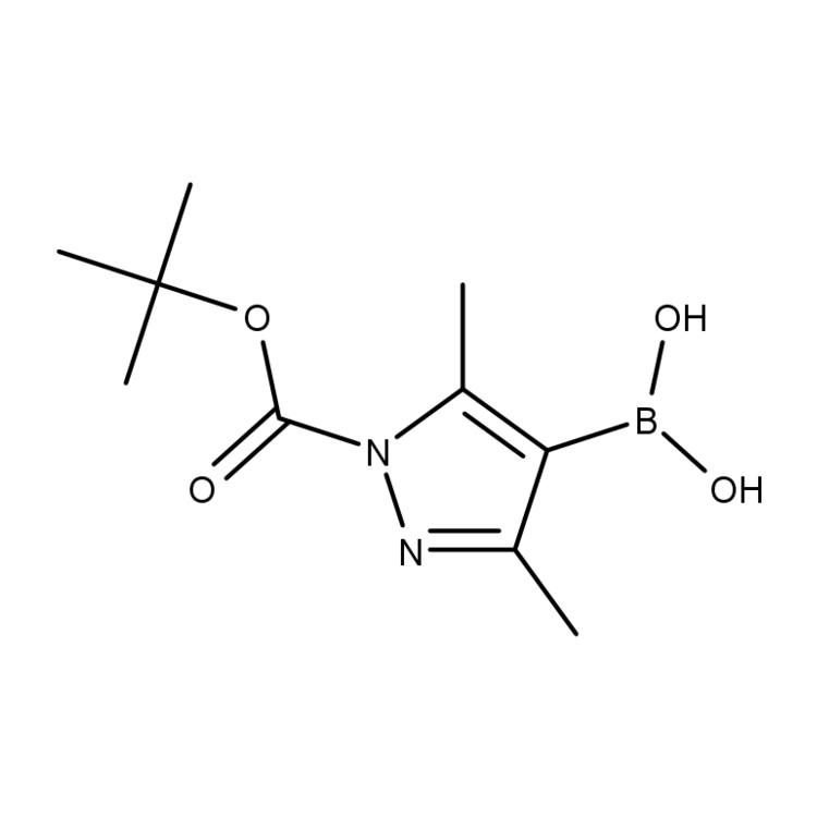 Structure of 947533-31-5 | (1-(tert-Butoxycarbonyl)-3,5-dimethyl-1H-pyrazol-4-yl)boronic acid