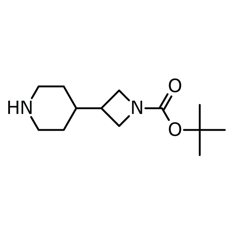 Structure of 1251006-64-0 | tert-butyl 3-(piperidin-4-yl)azetidine-1-carboxylate