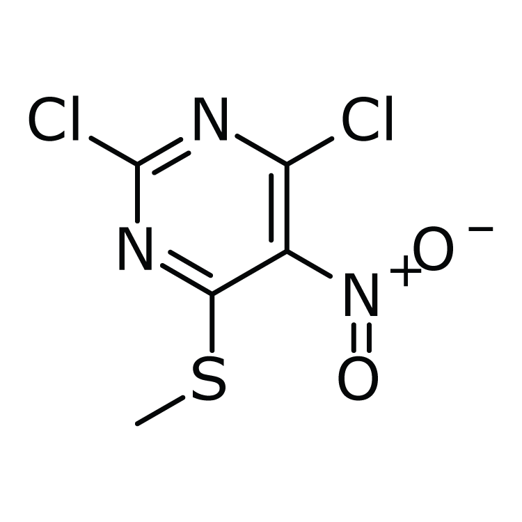 Structure of 1451885-60-1 | 2,4-dichloro-6-(methylthio)-5-nitropyrimidine