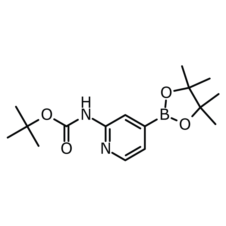 Structure of 1095708-32-9 | 2-(tert-Butoxycarbonylamino)pyridine-4-boronic acid pinacol ester