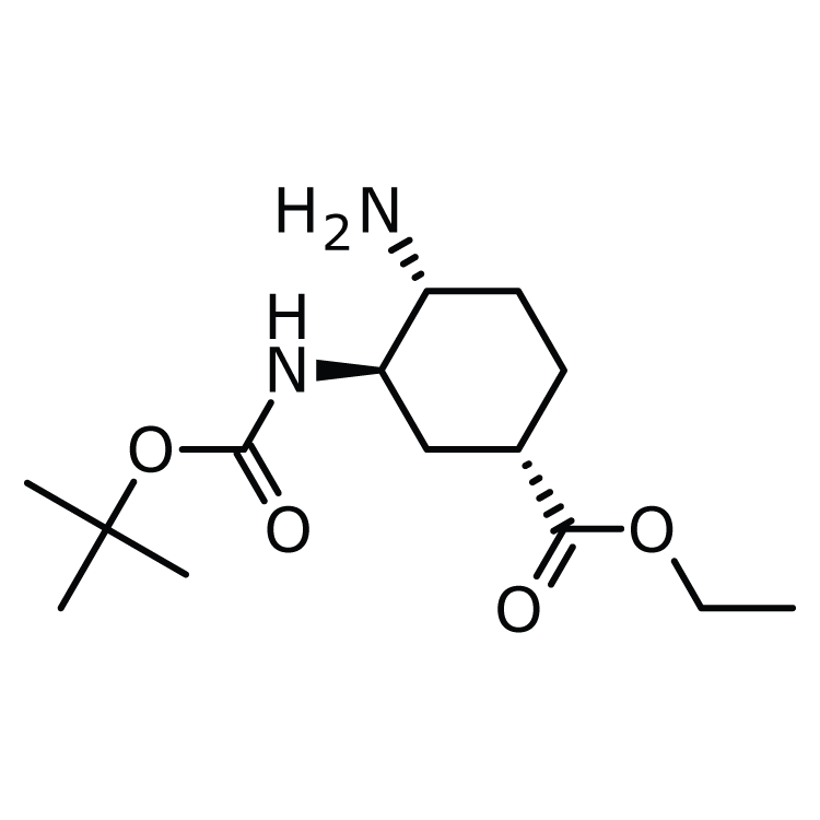 Structure of 1392745-59-3 | (1S,3R,4R)-4-Amino-3-(Boc-amino)-cyclohexanecarboxylic acid ethyl ester