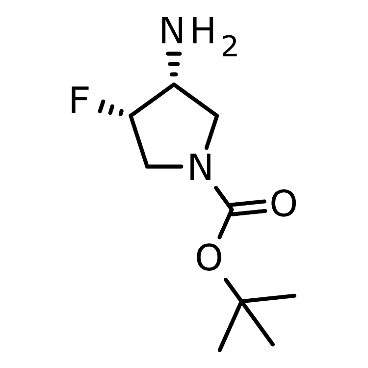 Structure of 1009075-48-2 | tert-butyl (3R,4S)-3-amino-4-fluoropyrrolidine-1-carboxylate