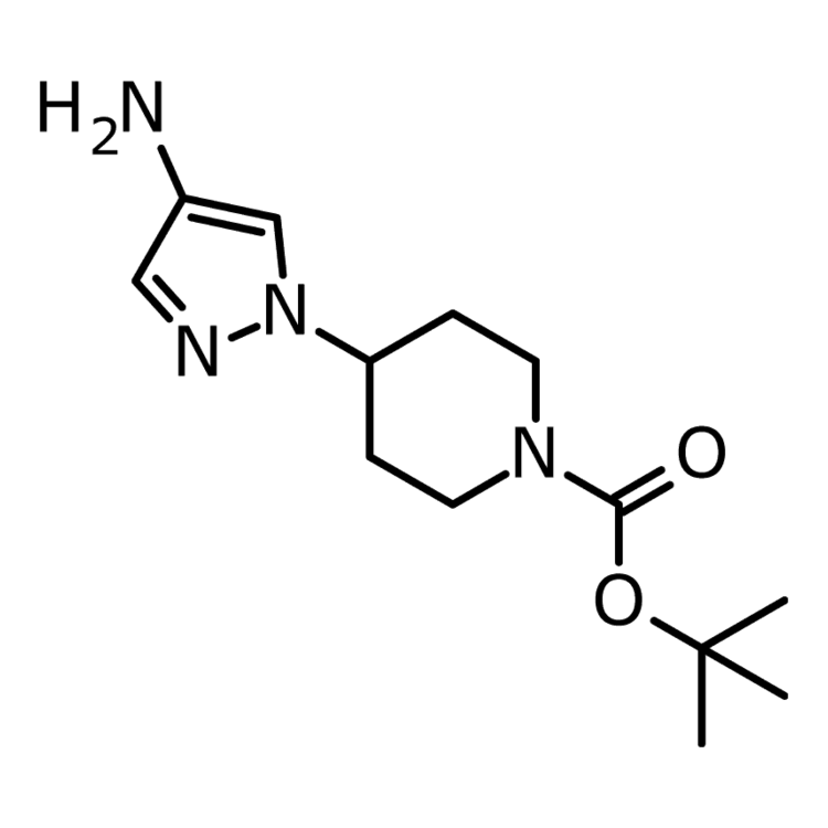Structure of 1029413-55-5 | tert-butyl 4-(4-amino-1H-pyrazol-1-yl)piperidine-1-carboxylate