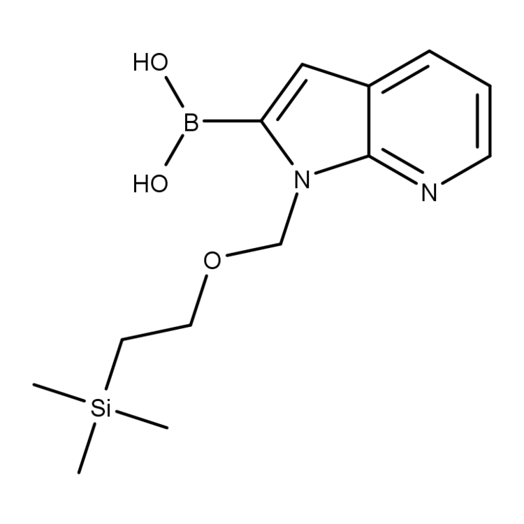 Structure of 1286776-82-6 | (1-{[2-(trimethylsilyl)ethoxy]methyl}-1H-pyrrolo[2,3-b]pyridin-2-yl)boronic acid