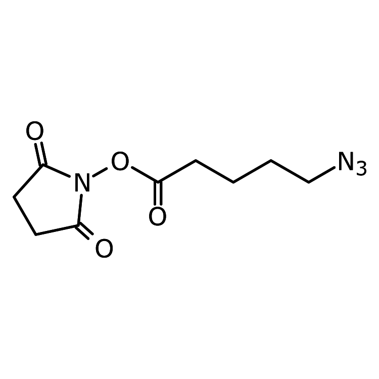 Structure of 478801-48-8 | 5-Azidopentanoic acid N-hydroxysuccinimide ester