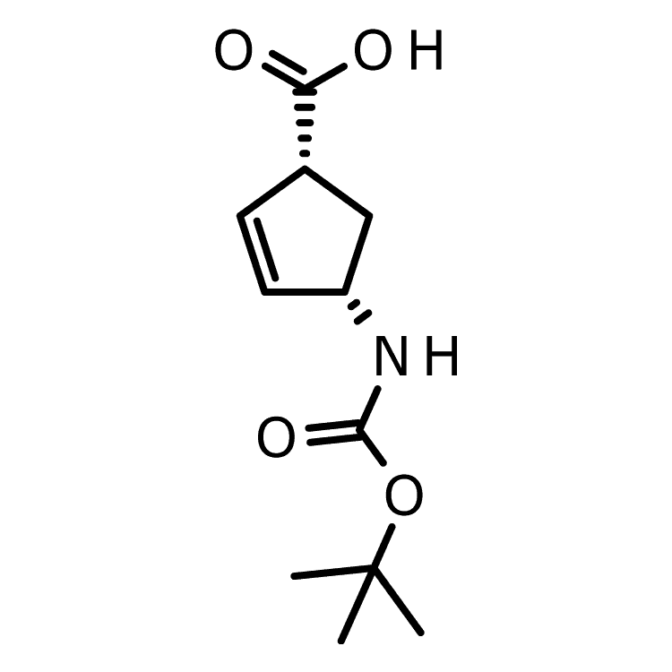 Structure of 151907-80-1 | (1r,4s)-4-{[(tert-butoxy)carbonyl]amino}cyclopent-2-ene-1-carboxylic acid