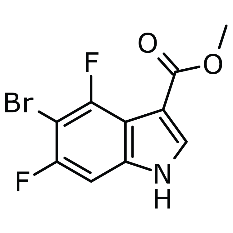Structure of 1638763-46-8 | methyl 5-bromo-4,6-difluoro-1H-indole-3-carboxylate