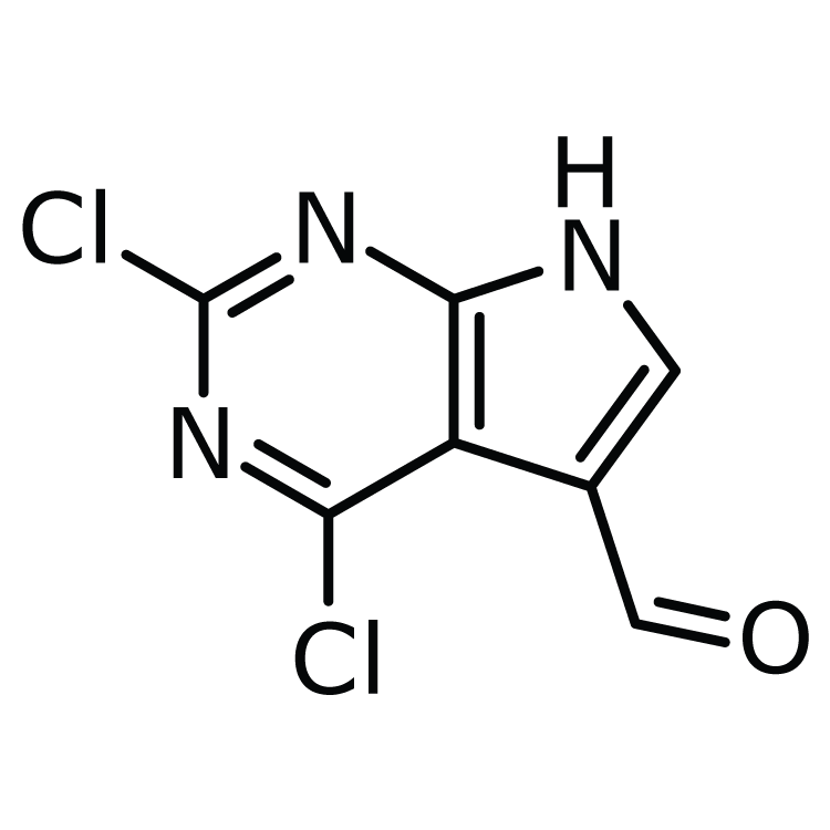 Structure of 1638767-57-3 | 2,4-dichloro-7H-pyrrolo[2,3-d]pyrimidine-5-carbaldehyde