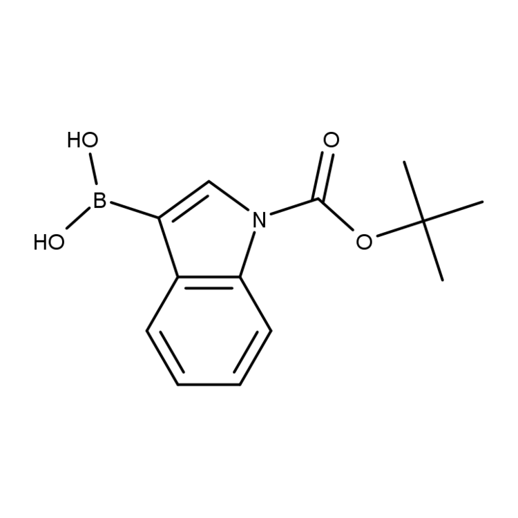 Structure of 181365-26-4 | (1-(tert-Butoxycarbonyl)-1H-indol-3-yl)boronic acid