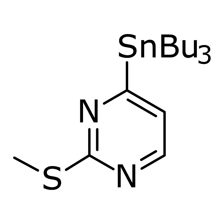 Structure of 123061-49-4 | 2-(Methylthio)-4-(tributylstannyl)pyrimidine