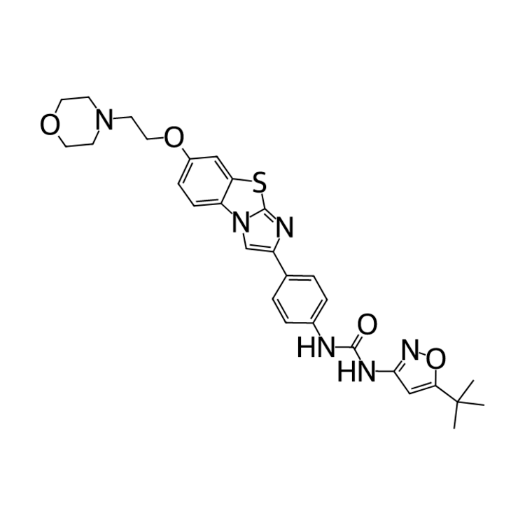Structure of 950769-58-1 | 1-(5-(tert-butyl)isoxazol-3-yl)-3-(4-(7-(2-morpholinoethoxy)benzo[d]imidazo[2,1-b]thiazol-2-yl)phenyl)urea