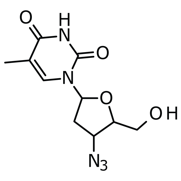 Structure of 30516-87-1 | 3'-Azido-3'-deoxythymidine (AZT)
