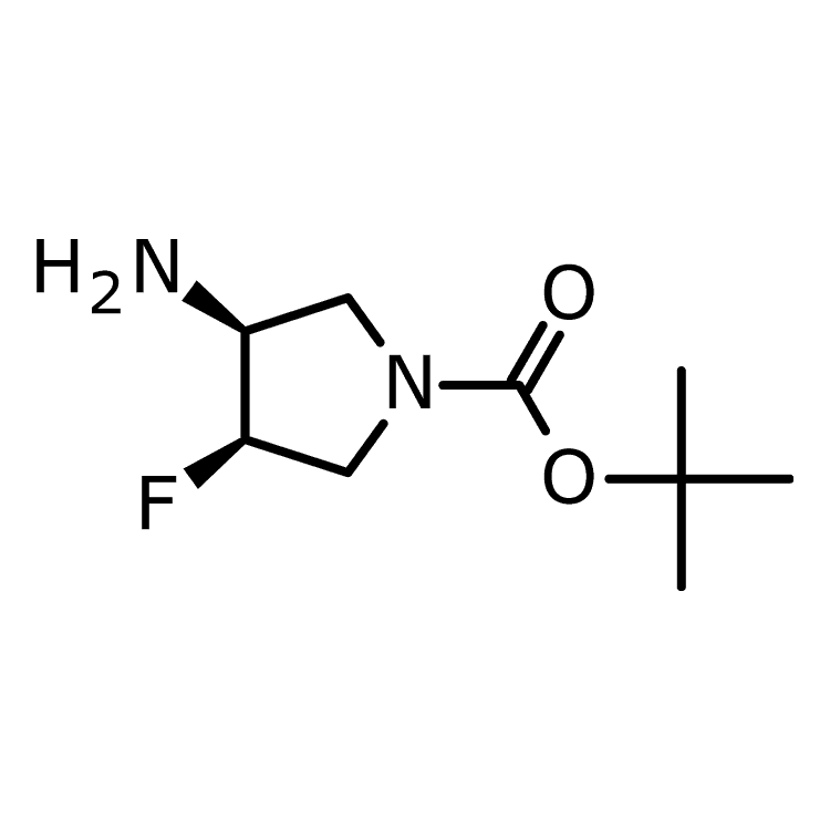 Structure of 1174020-30-4 | tert-butyl (3S,4R)-3-Amino-4-fluoro-pyrrolidine-1-carboxylate