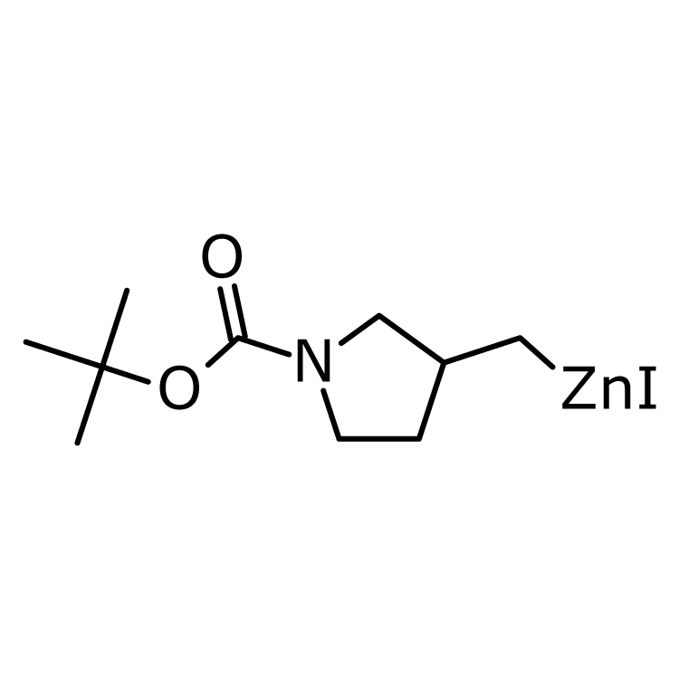 Structure of 2135683-48-4 | (1-tert-Butoxycarbonylpyrrolidin-3-yl)methylzinc iodide, 0.5M in THF