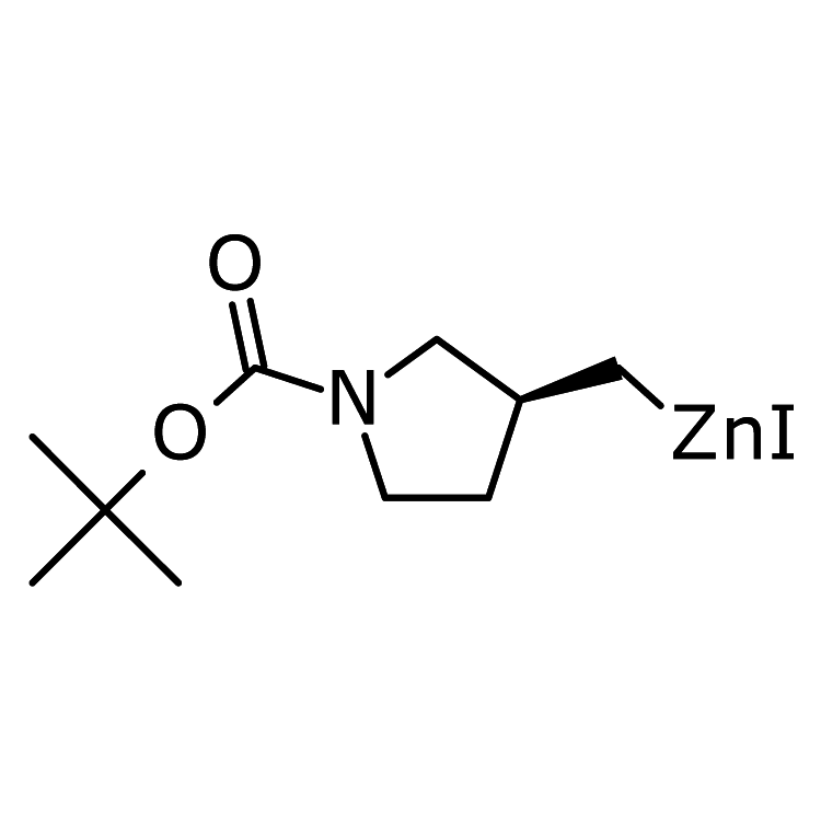 Structure of 2135683-42-8 | [(3S)-1-tert-butoxycarbonylpyrrolidin-3-yl]methylzinc iodide, 0.5M in THF
