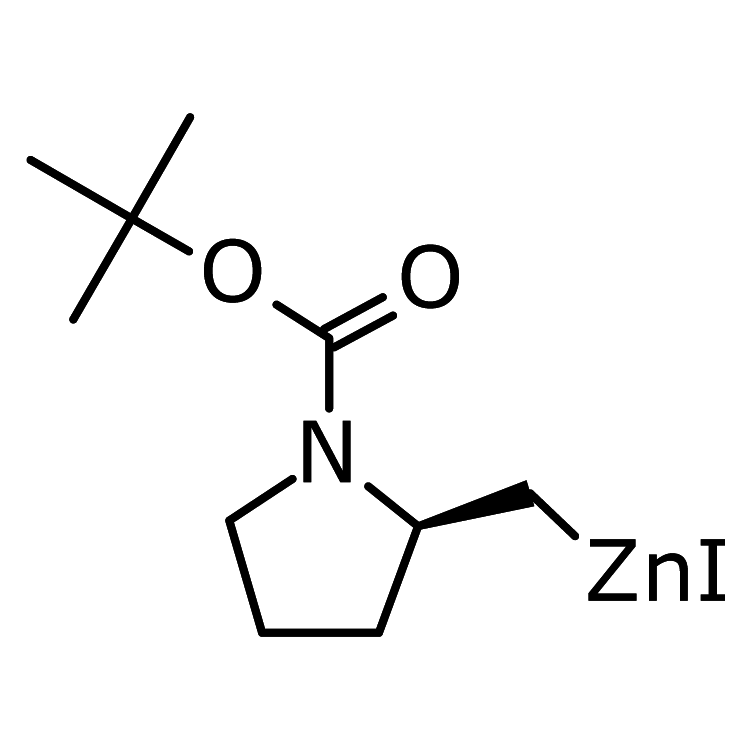 Structure of 2135683-38-2 | [(2R)-1-tert-butoxycarbonylpyrrolidin-2-yl]methylzinc iodide, 0.5M in THF