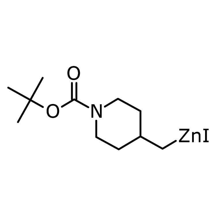 Structure of 1160623-68-6 | (1-tert-butoxycarbonyl-4-piperidyl)methylzinc iodide, 0.5M in THF