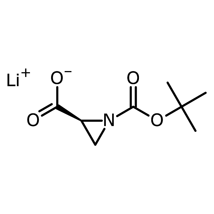 Structure of 2173637-20-0 | (2S)-1-[(tert-butoxy)carbonyl]aziridine-2-carboxylic acid, lithium salt