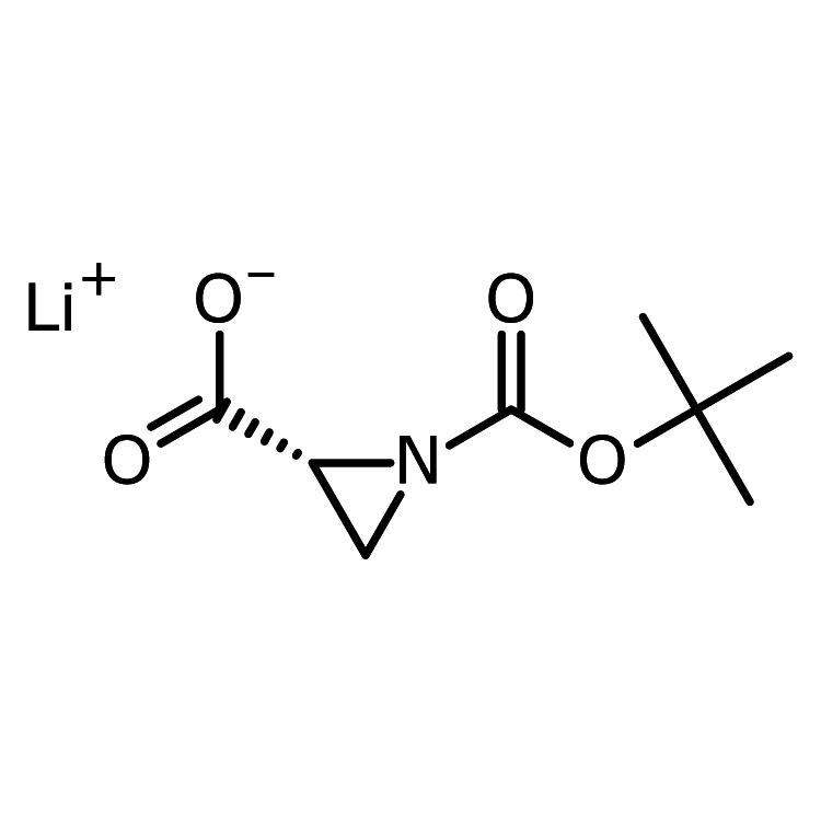 Structure of 2173637-01-7 | (2R)-1-[(tert-butoxy)carbonyl]aziridine-2-carboxylic acid, lithium salt