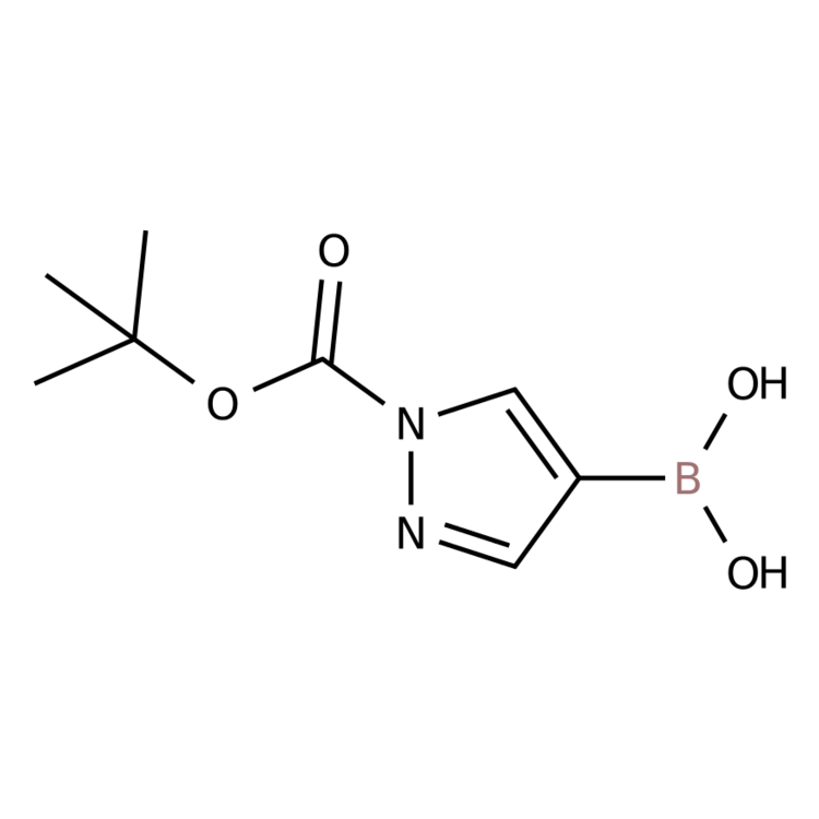 Structure of 1188405-87-9 | (1-(tert-Butoxycarbonyl)-1H-pyrazol-4-yl)boronic acid