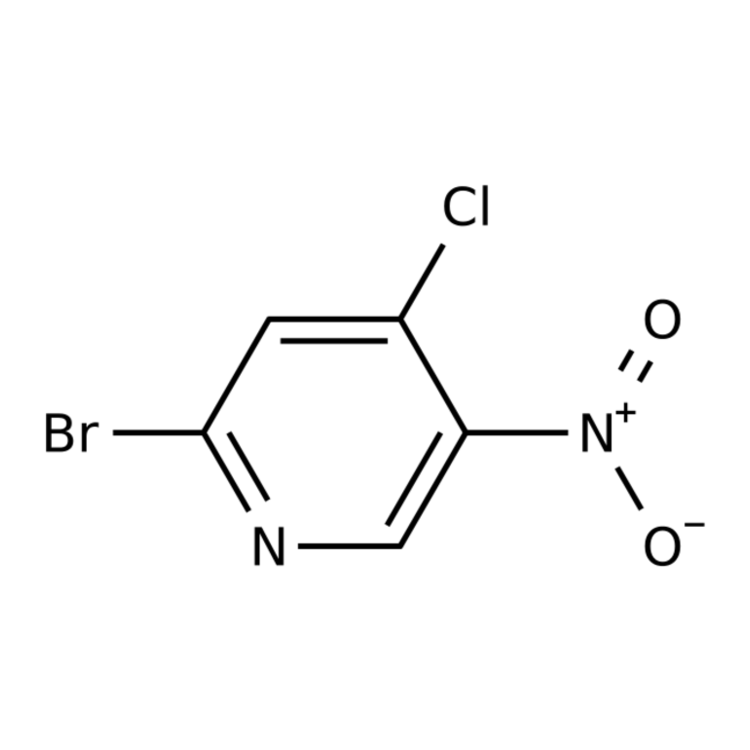 Structure of C5H2BrClN2O2 | 2-Bromo-4-chloro-5-nitropyridine