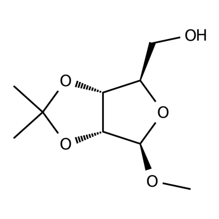 Structure of 4099-85-8 | ((3aR,4R,6R,6aR)-6-Methoxy-2,2-dimethyltetrahydrofuro[3,4-d][1,3]dioxol-4-yl)methanol