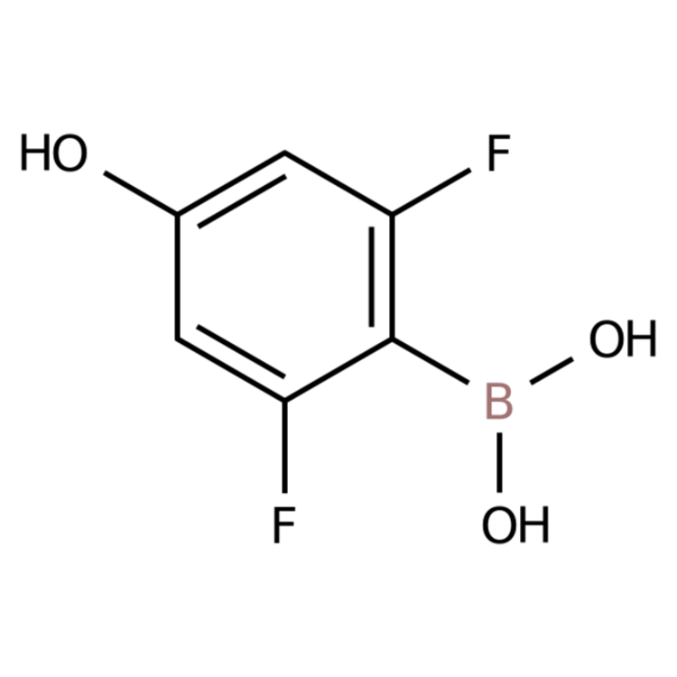 Structure of 957065-87-1 | (2,6-Difluoro-4-hydroxyphenyl)boronic acid