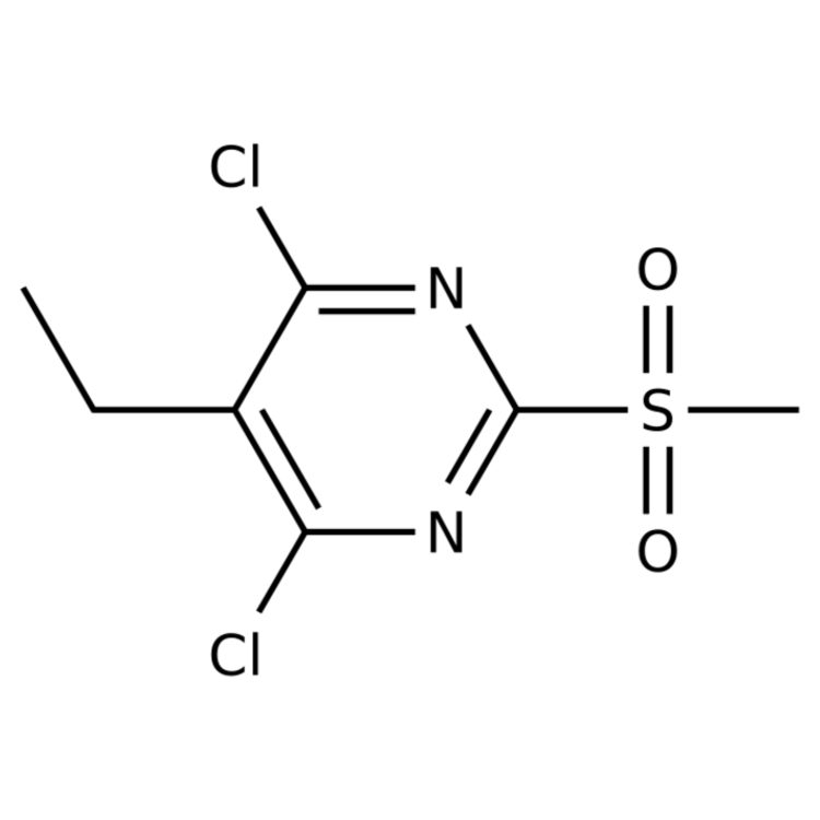 Structure of 1263314-16-4 | 4,6-Dichloro-5-ethyl-2-(methylsulfonyl)pyrimidine