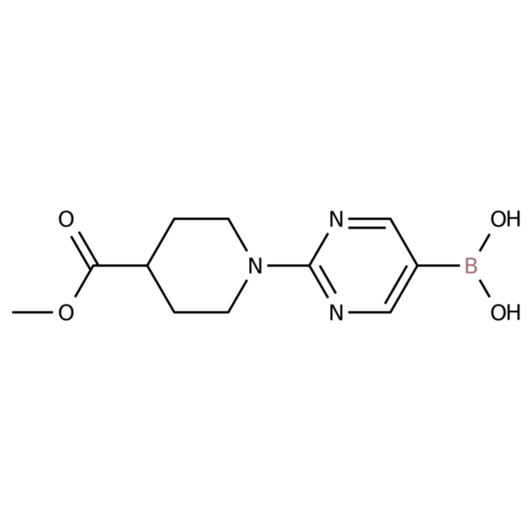 Structure of 1536398-19-2 | (2-(4-(Methoxycarbonyl)piperidin-1-yl)pyrimidin-5-yl)boronic acid