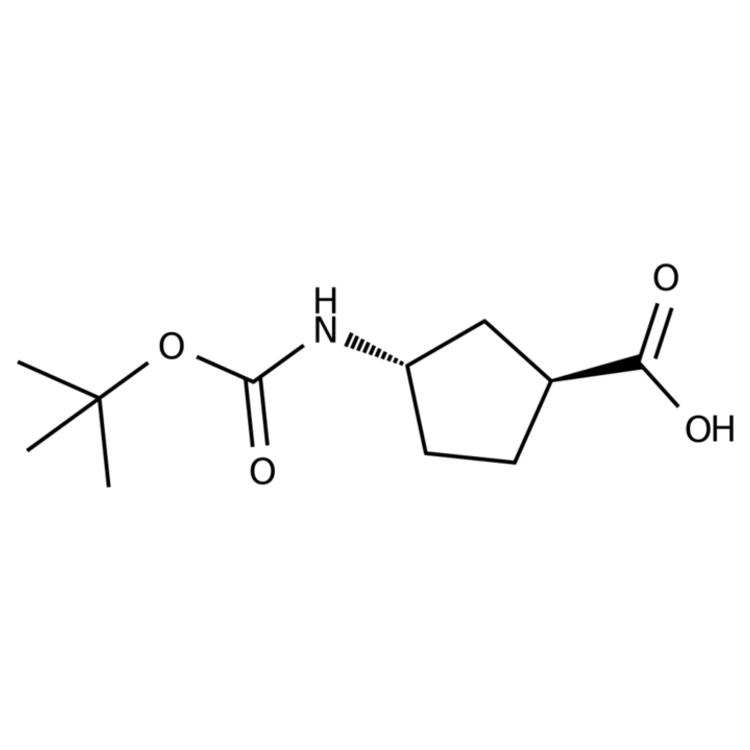 Structure of 161601-29-2 | (1S,3S)-3-((tert-Butoxycarbonyl)amino)cyclopentanecarboxylic acid