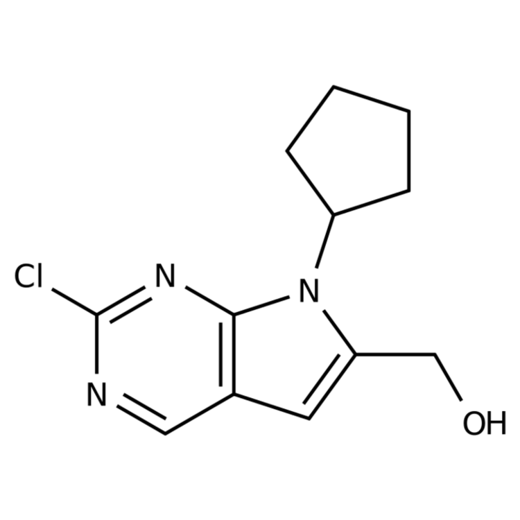 Structure of 1374639-77-6 | (2-Chloro-7-cyclopentyl-7H-pyrrolo[2,3-d]pyrimidin-6-yl)methanol