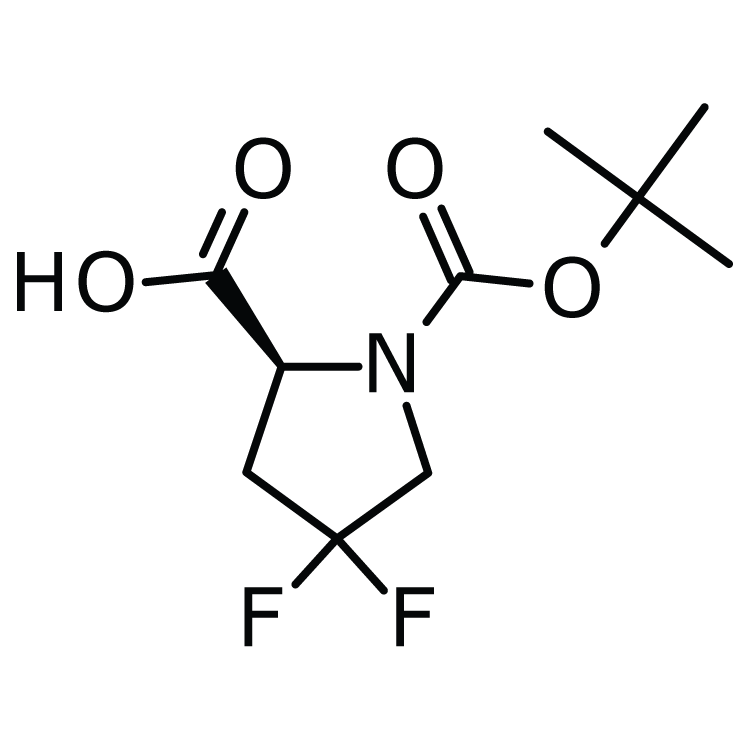 Structure of 203866-15-3 | (S)-1-(tert-Butoxycarbonyl)-4,4-difluoropyrrolidine-2-carboxylic acid