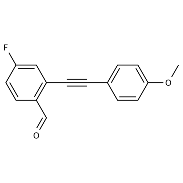 Structure of 1322091-24-6 | 4-Fluoro-2-((4-methoxyphenyl)ethynyl)benzaldehyde