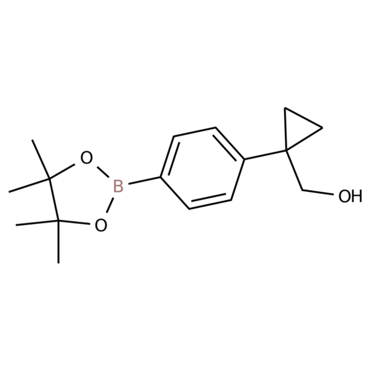 Structure of 1220219-36-2 | (1-(4-(4,4,5,5-Tetramethyl-1,3,2-dioxaborolan-2-yl)phenyl)cyclopropyl)methanol
