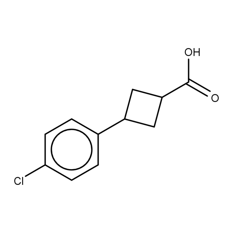 Structure of 1384429-60-0 | 3-(4-chlorophenyl)cyclobutane-1-carboxylic acid