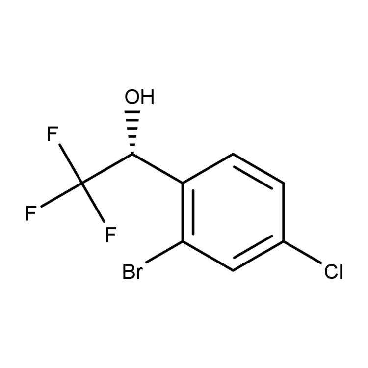 Structure of 1033805-25-2 | (1R)-1-(2-bromo-4-chlorophenyl)-2,2,2-trifluoroethan-1-ol