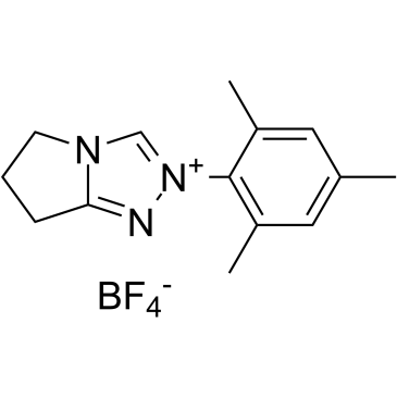 Structure of 862893-80-9 | 6,7-Dihydro-2-(2,4,6-trimethylphenyl)-5HPyrrolo[2,1-c]-1,2,4-triazolium tetrafluoroborate