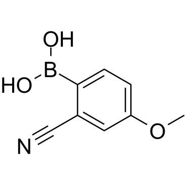 Structure of 1233968-22-3 | (2-Cyano-4-methoxyphenyl)boronic acid
