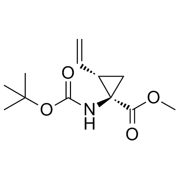 Structure of 159622-09-0 | (1R,2S)-Methyl 1-((tert-butoxycarbonyl)amino)-2-vinylcyclopropanecarboxylate