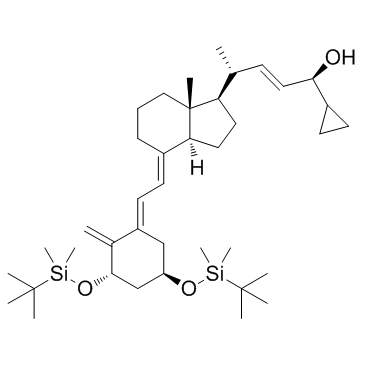 Structure of 112849-27-1 | (1S,4R,E)-4-((1R,3aS,7aR,E)-4-((E)-2-((3S,5R)-3,5-bis(tert-butyldimethylsilyloxy)-2-methylenecyclohexylidene)ethylidene)-7a-methyloctahydro-1H-inden-1-yl)-1-cyclopropylpent-2-en-1-ol