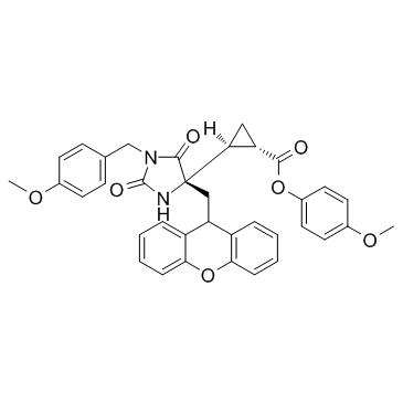 (1S,2S)-4-methoxybenzyl 2-((S)-4-((9H-xanthen-9-yl)methyl)-1-(4-methoxybenzyl)-2,5-dioxoimidazolidin-4-yl)cyclopropanecarboxylate