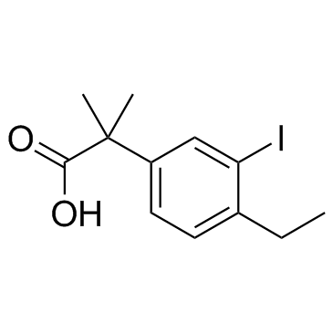 Structure of 1256584-73-2 | 2-(4-Ethyl-3-iodophenyl)-2-methylpropanoic acid