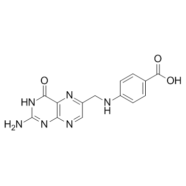 Structure of 119-24-4 | 4-(((2-Amino-4-oxo-3,4-dihydropteridin-6-yl)methyl)amino)benzoic acid